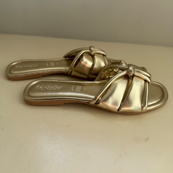 Seychelles Shades of Cool Slide Sandals - Gold - 8 EUC - Picture 4 of 6